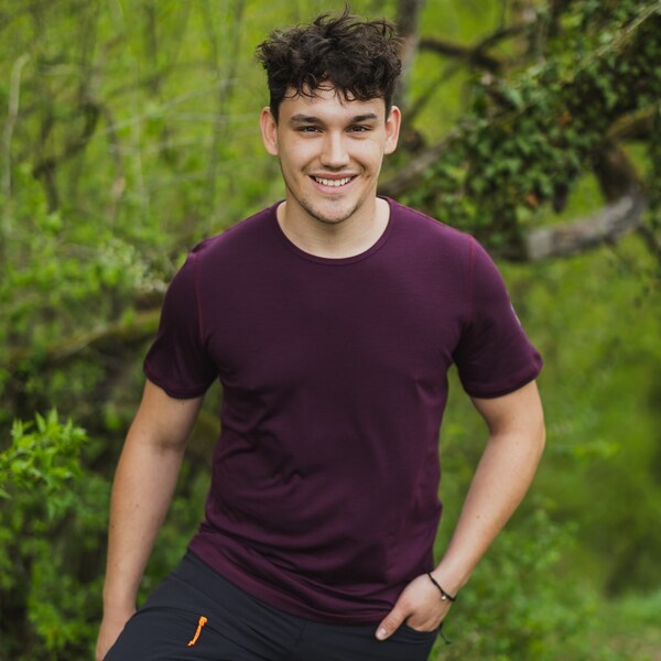 TERMOVEL Fialové pánske funkčné tričko z Merino vlny 65151896