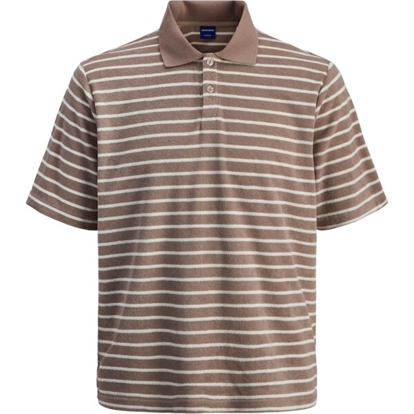 JACK & JONES Tričko JORGEN čokoládová / biela 63448840