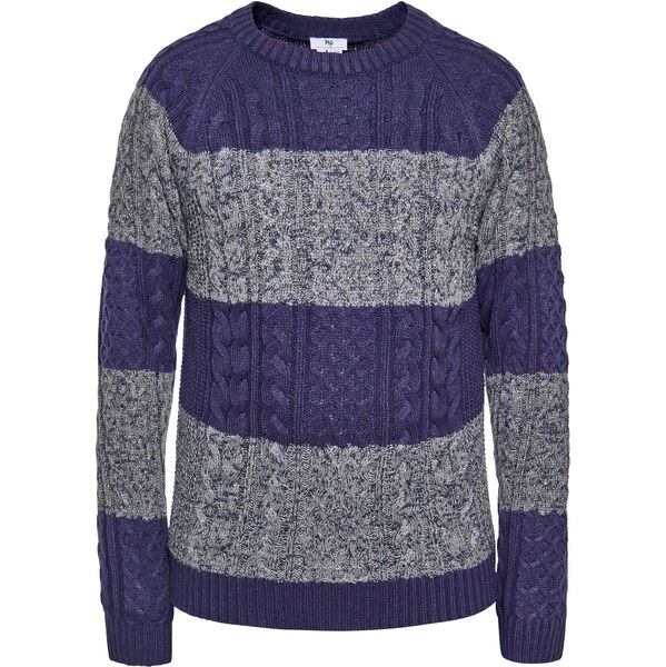 MO Sveter námornícka modrá / sivá melírovaná 63658479