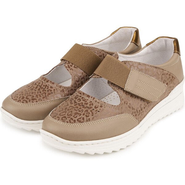 Vlnka Dámske kožené tenisky na suchý zips Valerie hnedá veľkosti obuvi 65798914