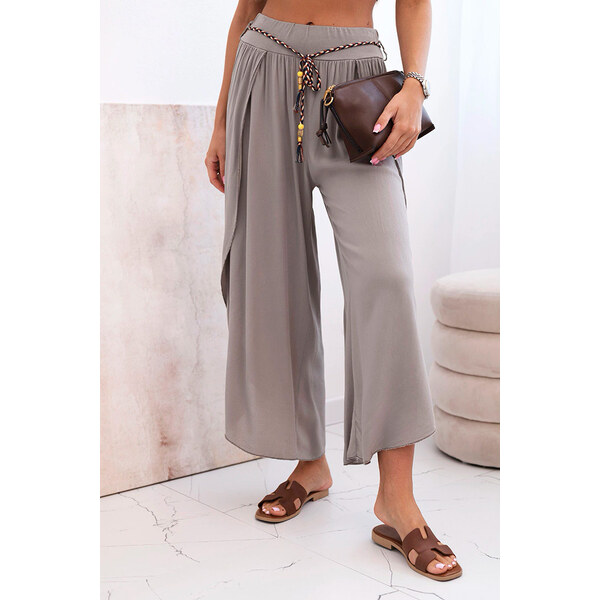 Fashionweek Dámske viskózové nohavice s rozparkom na nohaviciach 63460525