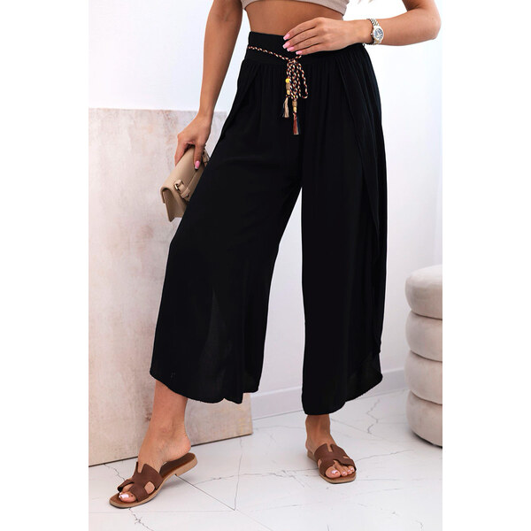 Fashionweek Dámske viskózové nohavice s rozparkom na nohaviciach 63460526