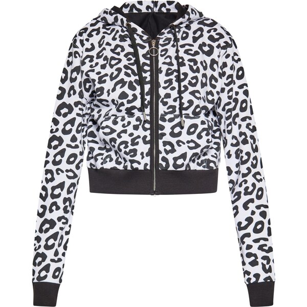 swirly Tepláková bunda čierna / biela 67084888