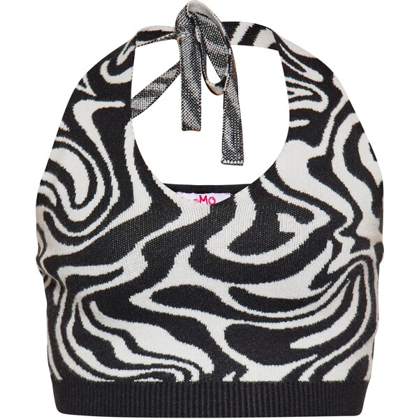 MYMO Vyšívaný top krémová / čierna 65872272