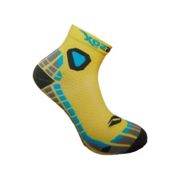 CSX-RUN FUN funkčné športové ponožky COMPRESSOX žltá / tyrkysová 35-38 63470012