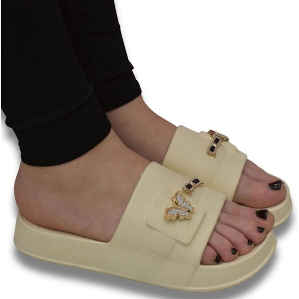 JOHN-C Dámske béžové šľapky SUMMER 63471246