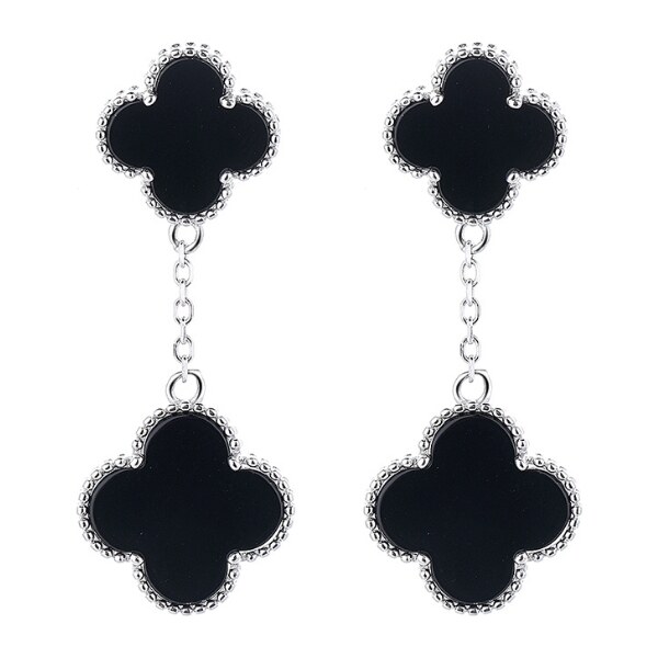 MAJYA Strieborné náušnice LUCKY MIJA black 11836 64582461