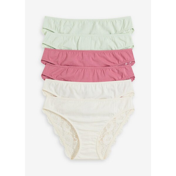 bonprix Nohavičky s čipkou (6 ks), farba biela 63477645