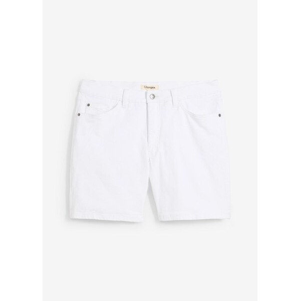 bonprix Džínsové šortky, Loose Fit, extra široké, farba biela 63477677