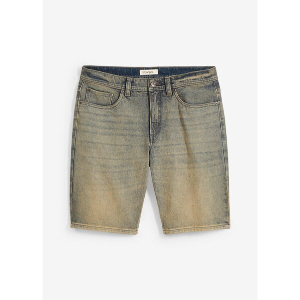 bonprix Džínsové bermudy, dirty washed, Regular Fit, farba modrá 63477678