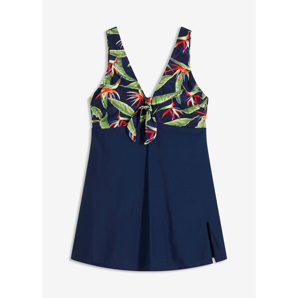 bonprix Sťahovacie kúpacie šaty, stredný tvarujúci efekt, farba modrá 63477740