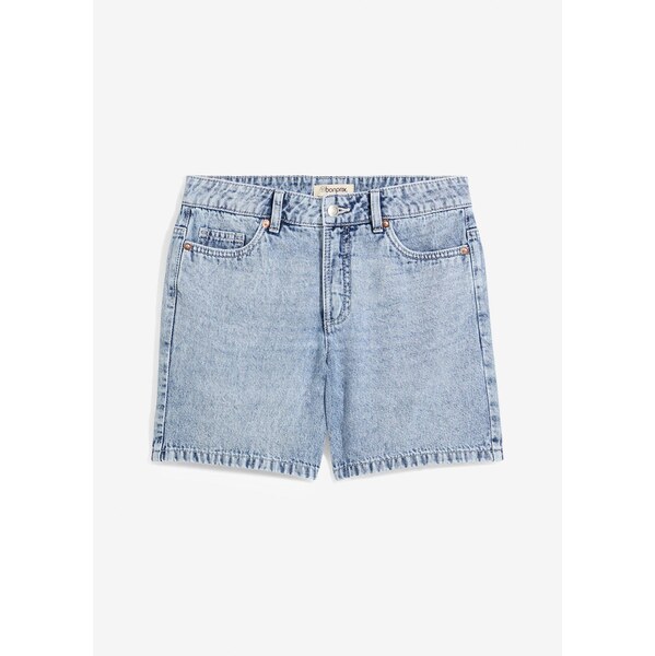 bonprix Džínsové bermudy, stredná výška pásu, farba modrá 63478029