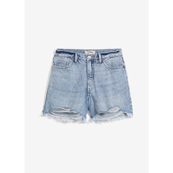 bonprix Džínsové šortky High Waist, Low Stretch, farba modrá 63478032