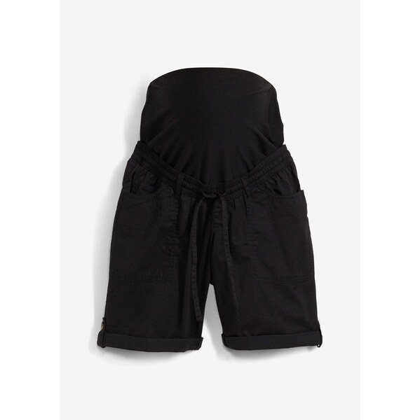 bonprix Materské bermudy a šortky, 2v1, na vyhrnutie, farba čierna 63478121