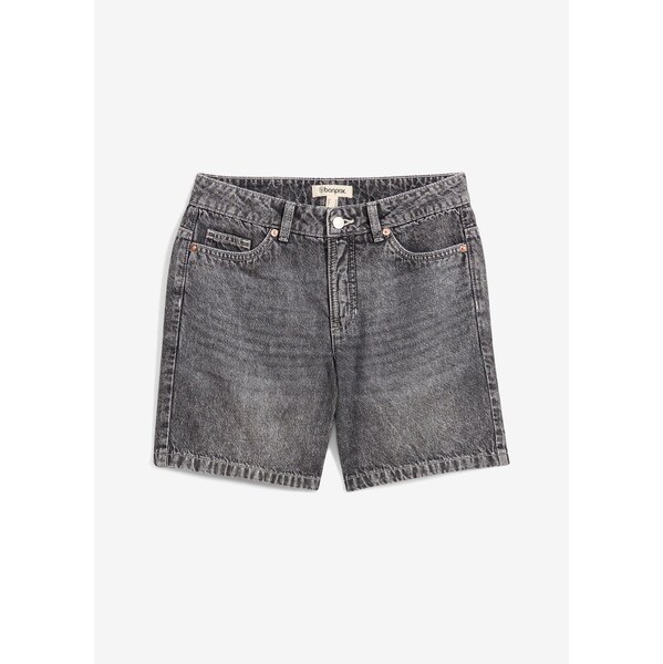 bonprix Džínsové bermudy, stredná výška pásu, farba čierna 63478223