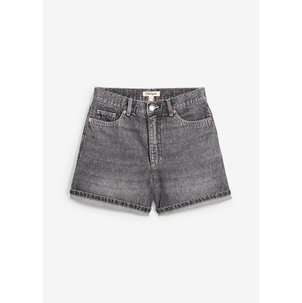 bonprix Džínsové šortky, vysoký pás, farba čierna 63478225