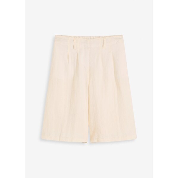 bonprix Padavé bermudy z jemného viskózového mixu, farba biela 63478322