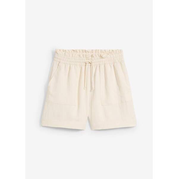 bonprix Šortky paperbag zo viskózového mixu, farba biela 63478389