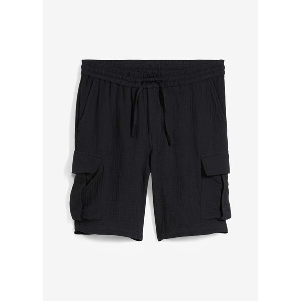 bonprix Bermudy, Regular Fit zo vzdušného mušelínu, farba čierna 63478409