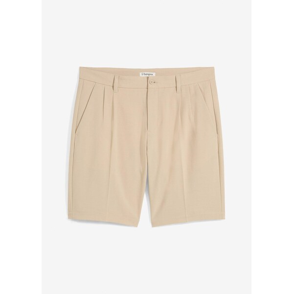 bonprix Chino bermudy so záhybmi, Regular Fit, farba béžová 63478456