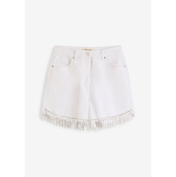 bonprix Šortky s retiazkovým detailom, farba biela 63478490