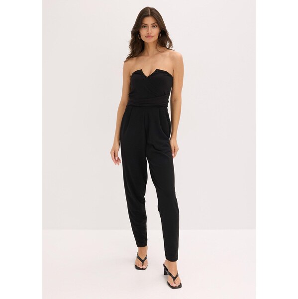 bonprix Overal s detailmi na zaviazanie, farba čierna 63478378