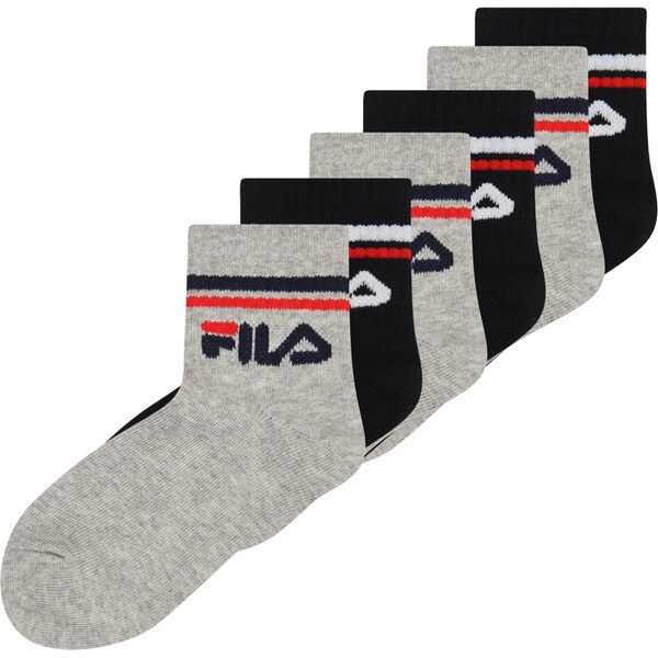 FILA Športové ponožky sivá melírovaná / červená / čierna / biela 63482879