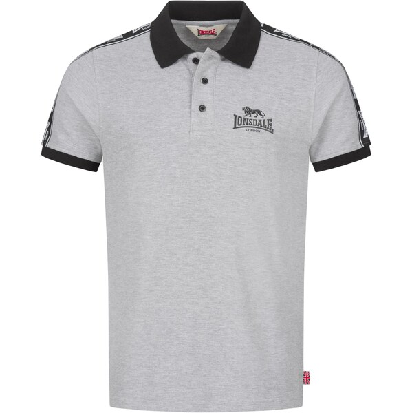 LONSDALE Tričko Setter sivá melírovaná / čierna / biela 63694406