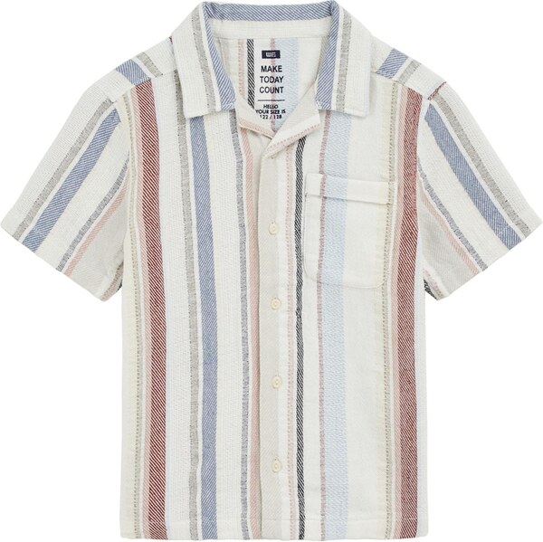 WE Fashion Košeľa zafírová / svetlomodrá / karmínovo červená / biela 63496391