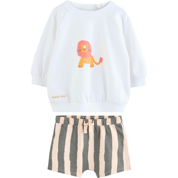 Next Set béžová / tmavozelená / oranžová / biela 63254553