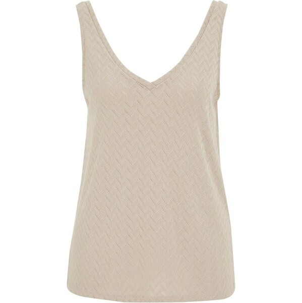 WE Fashion Vyšívaný top tmelová 63483149