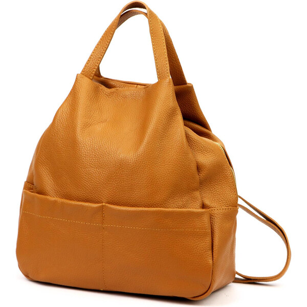 Dámsky kožený ruksak hnedy camel Luka KZ57593 9l 63487572