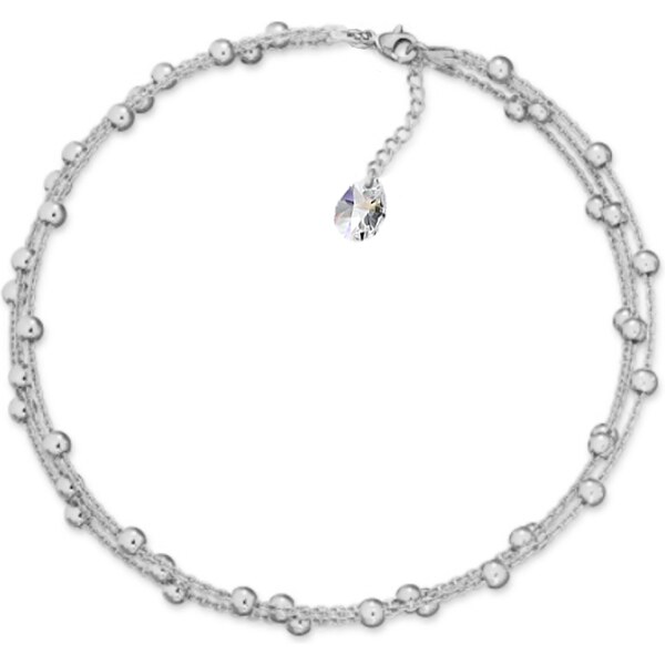 SWAROVSKI Elements Trojradová retiazka na nohu so slzou Swarovski, 63488523