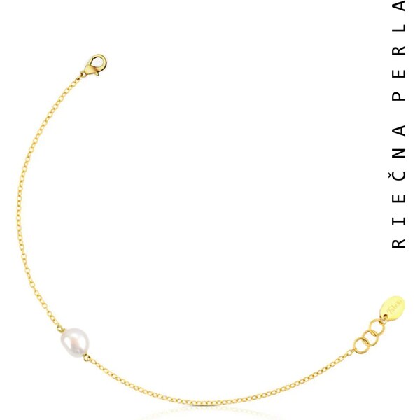 Taboo zlatá retiazka na nohu Atlantis s pravou, bielou perlou tba125 63488528