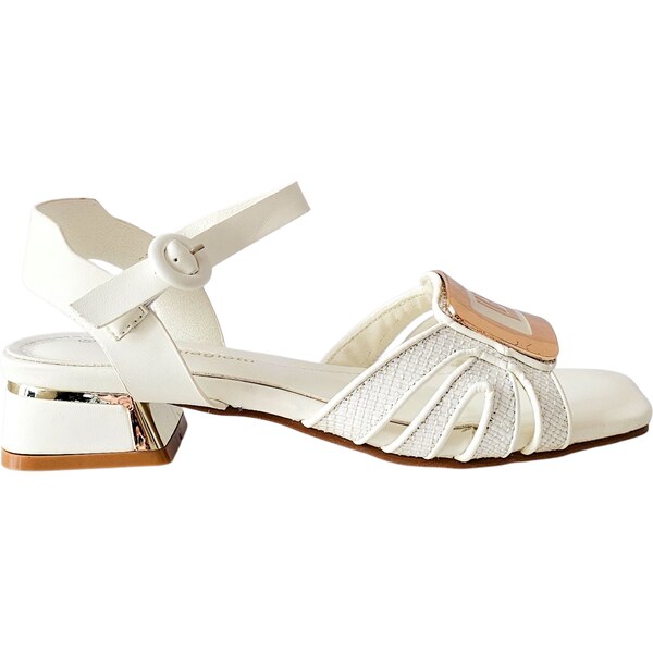 Biele sandále Laura Biagiotti ZB Calf White 63489673