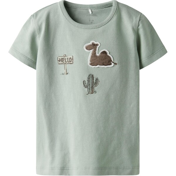 NAME IT Tričko NBMJUKE tmavohnedá / dymovo šedá / biela 63490700