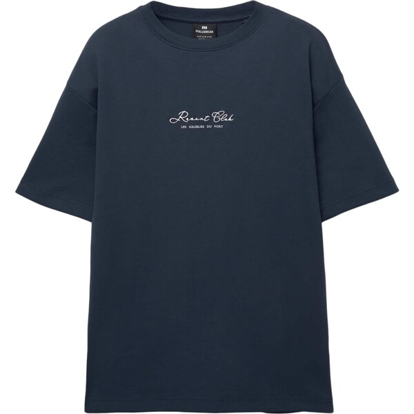 Pull&Bear Tričko námornícka modrá / biela 64167093