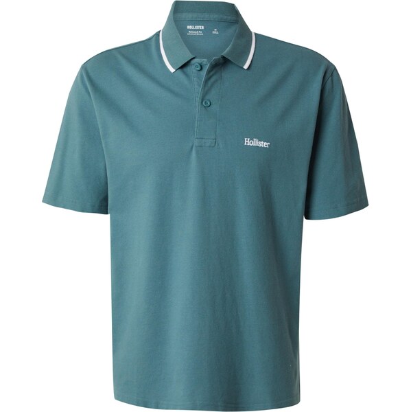 HOLLISTER Tričko modrozelená / biela 63490888