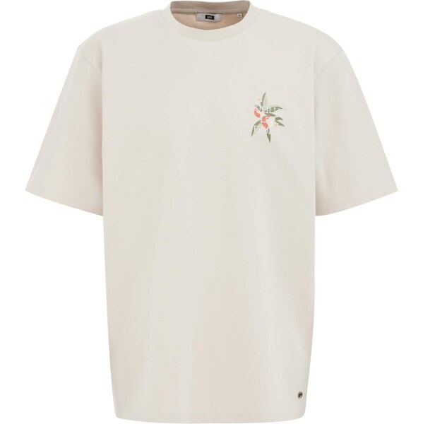 WE Fashion Tričko béžová / tmavozelená / červená / šedobiela 63490921