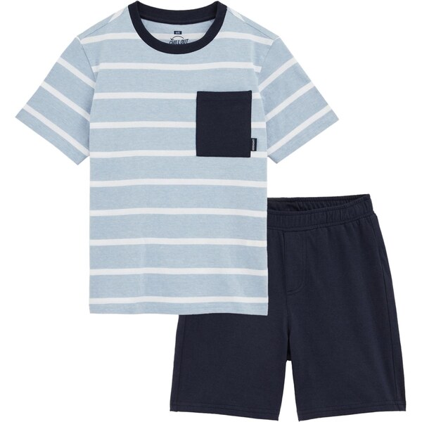 WE Fashion Pyžamo námornícka modrá / svetlomodrá / biela 65175407