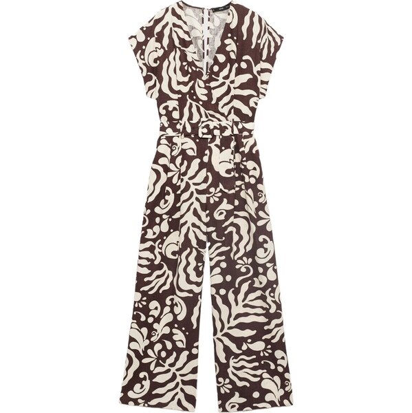 MANGO Overal MERCI hnedá / biela 65877742