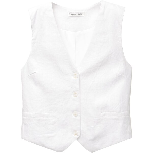 Pull&Bear Vesta k obleku biela 64413690