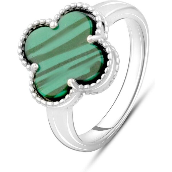 MAJYA Strieborný prsteň LUCKY JOE green 11838/5 64582788