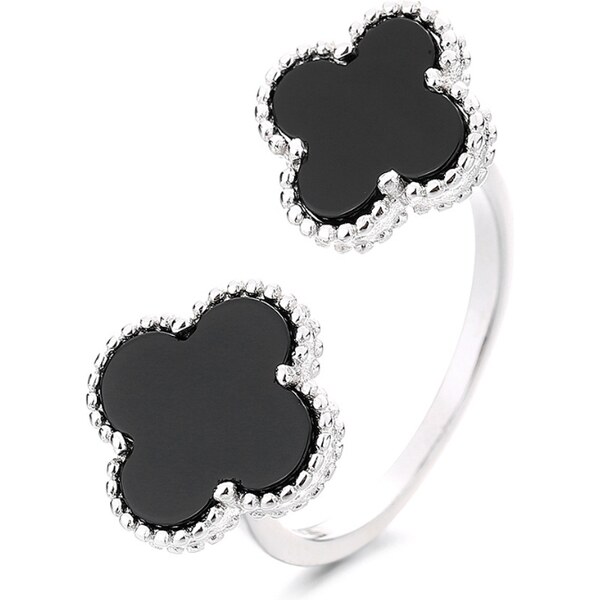MAJYA Strieborný nastaviteľný prsteň LUCKY JODIE black 11842 64582790