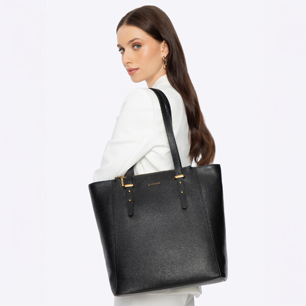 Wittchen Dámska vysoká shopperka z kože čierna 100-4E-630-1 66066510