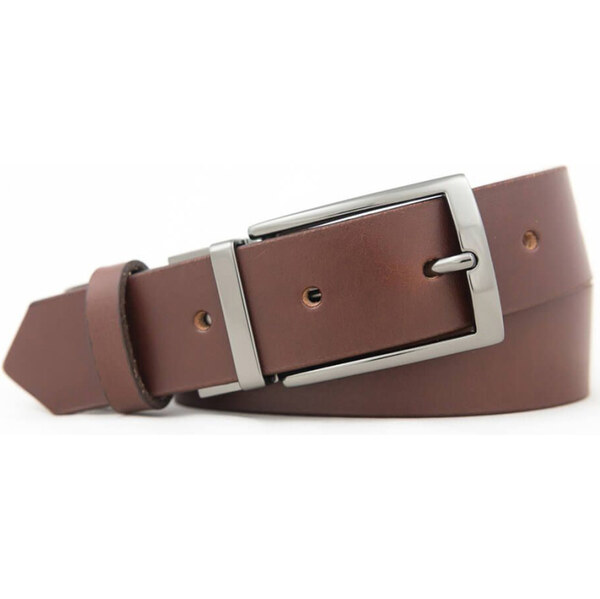 Hnedý pánsky kožený hladký opasok (GP191) 63500539