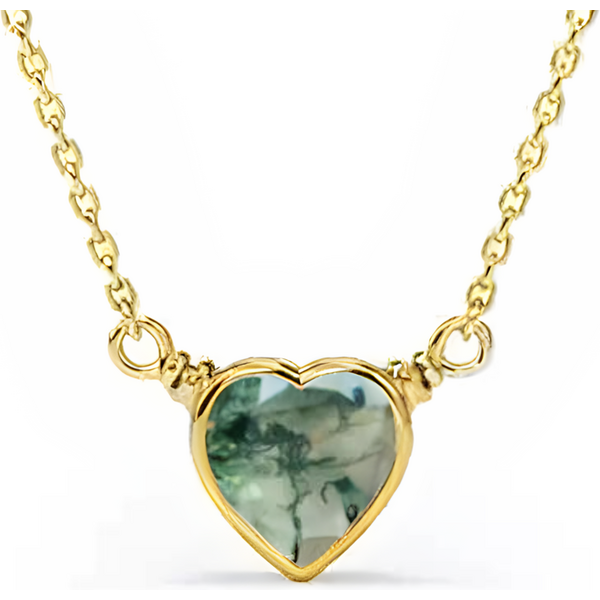 Olivie Stříbrný náhrdelník MECHOVÝ ACHÁT GOLD 9548 64818338