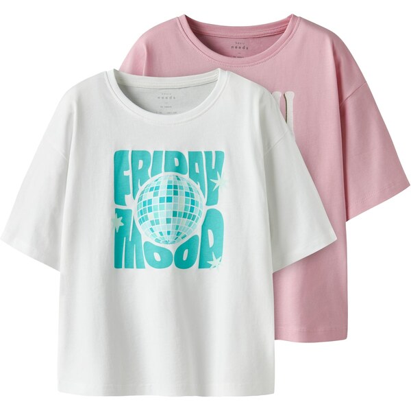 NAME IT Tričko NKFVeen nefritová / jablková / staroružová / biela 63505646