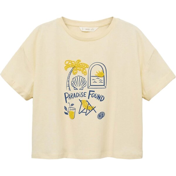 MANGO KIDS Tričko PARADISE modrá / žltá / pastelovo žltá 63665082