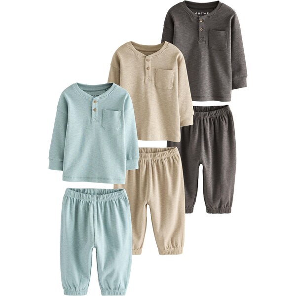 Next Pyžamo svetlomodrá / tmavošedá / tmavosivá 63517633